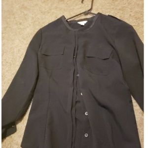 Calvin Klein Long Sleeve Button Down Blouse